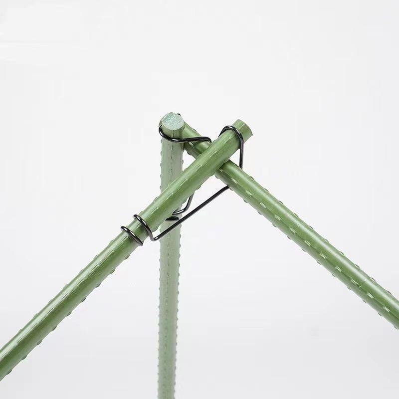 Plastic coated steel pipe fixed steel wire buckle spring buckle climbing vine flower stand flower pillar connection electrophoresis cross buckle accessories