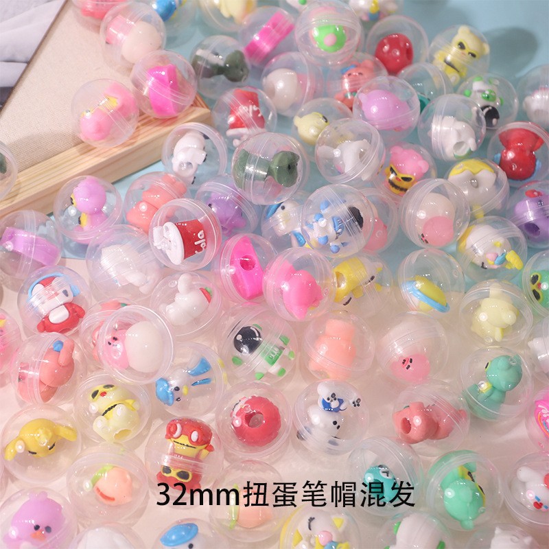 Прозрачный 32мм Гашапон игрушечный подарок детская крышка для карандаша канцелярские призы мультяшная кукла Гашапон один доллар Гашапон машина