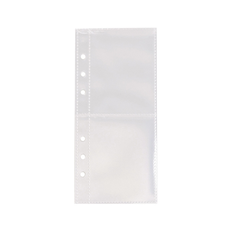 Korean-Style Ins Narrow A6 Loose-Leaf Cover with Double Buckle Transparent Glitter Card Album Life Four-Grid Storage Planner Cover