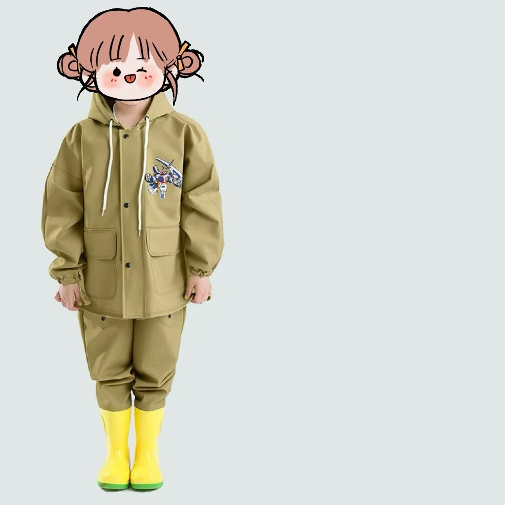 New Children's Raincoat Set, Special Water Play Suit for Children, Set with a Brim