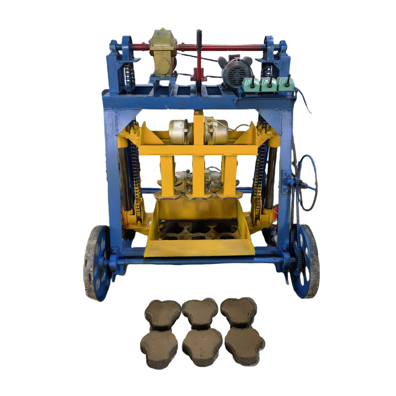 Concrete block paving brick machine big wheel mobile brick making machine multi-specification cement non-burning brick machine with replaceable molds