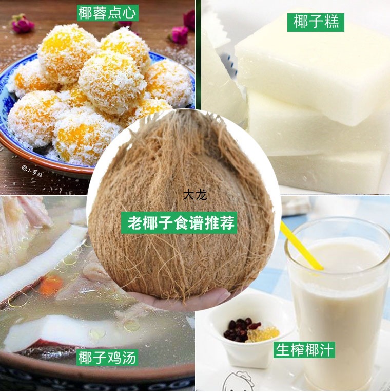 Hainan Old Coconut Refreshing and Cooling Coconut Chicken Old Coconut Meat Fresh Fruit Free Shipping