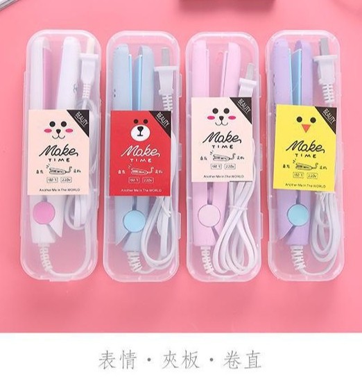 Миниатюрная шина для кудрявых волос и выпрямления, портативный выпрямитель для волос с двойным использованием от производителя