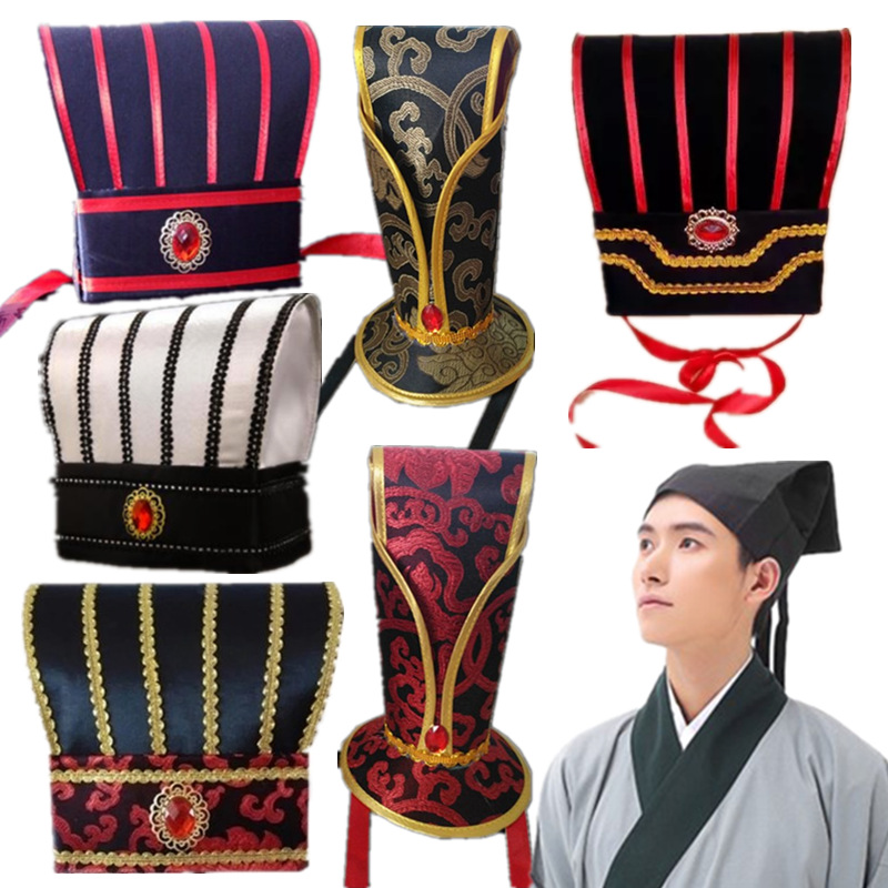 Взрослая церемониальная шляпа Древняя костюмная шляпа Ученый джентльмен Шляпа для выступления в древнем костюме Министра Чжугэ Ляна