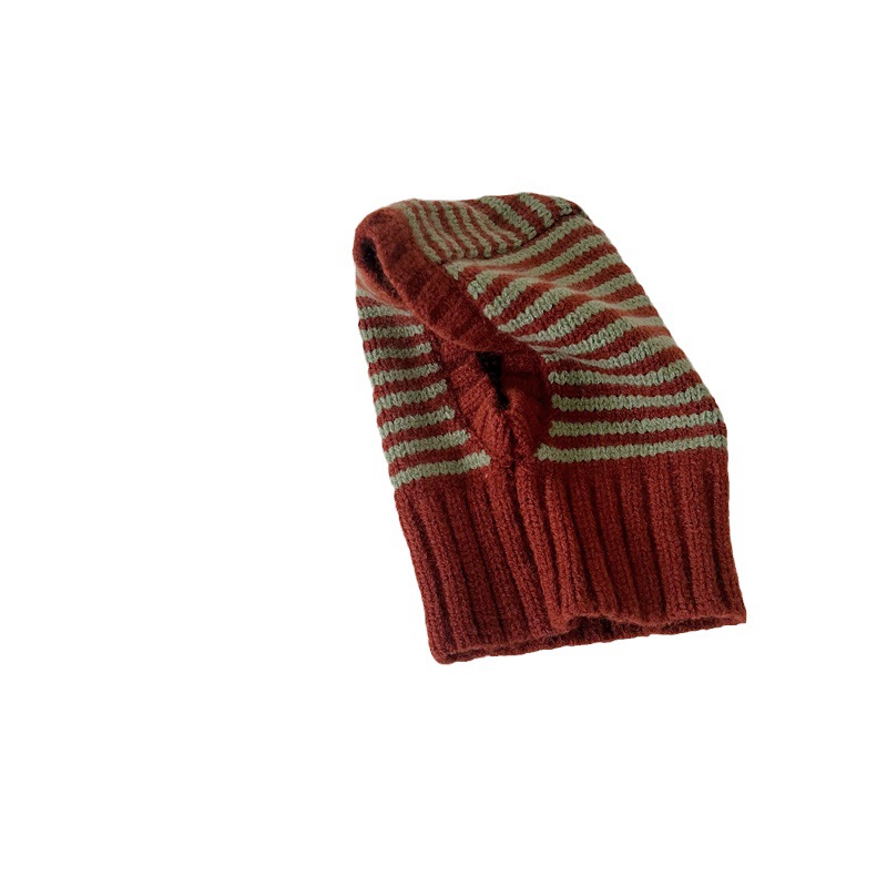 M1805 South Korea same chi style children's knitted striped hat autumn and winter warm wool hat one-piece treasure hat