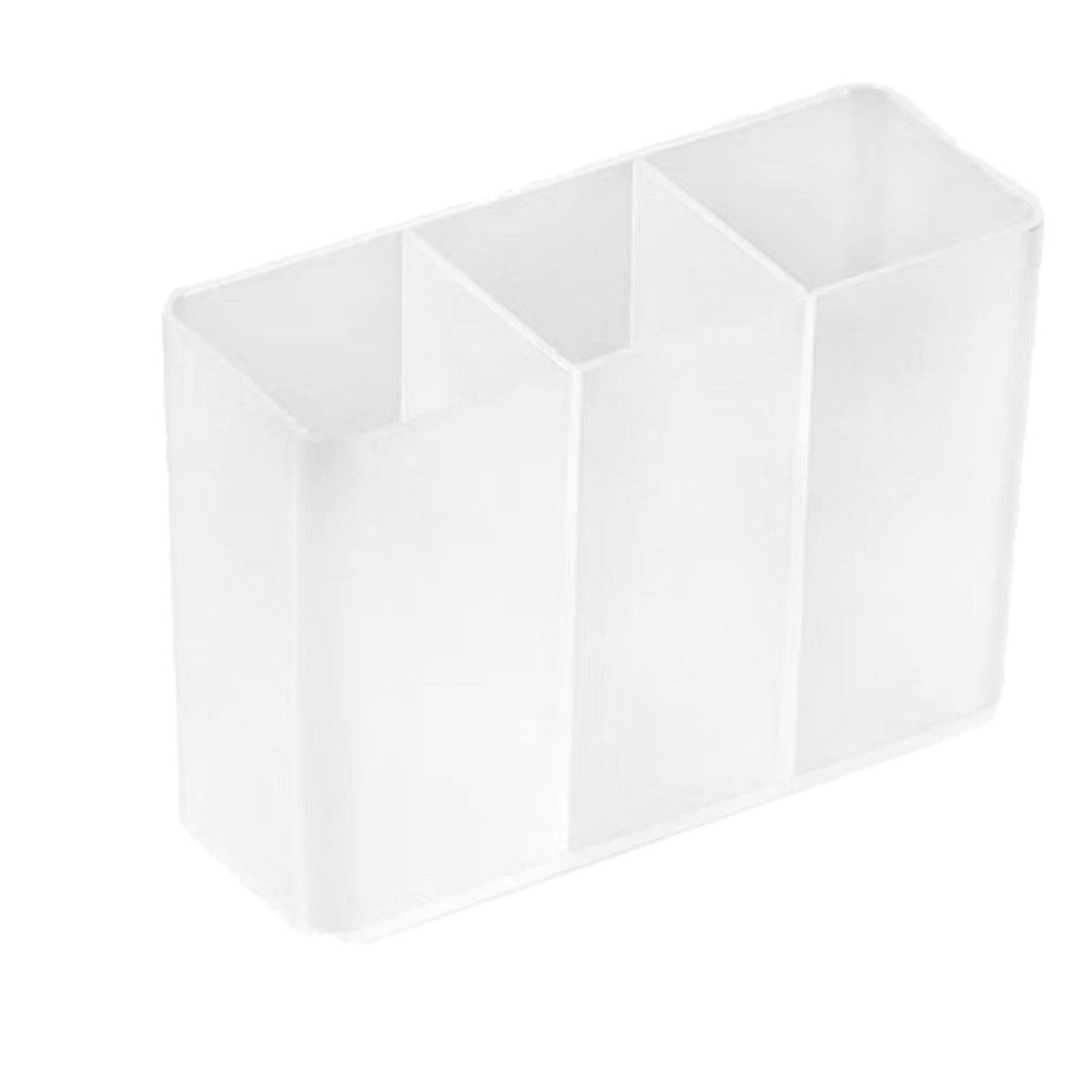 Hole-Free Wall-Mounted Compartment Box Mirror Cabinet Small Items Storage Three-Compartment Lipstick Storage Shelf