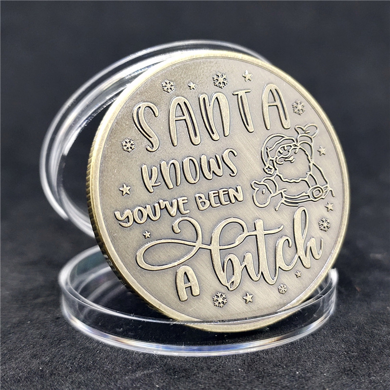 Foreign Trade Christmas Commemorative Coins Funny Fun Coins Retro Coin Collection Commemorative Medals Commemorative Coins Independent Station Coins