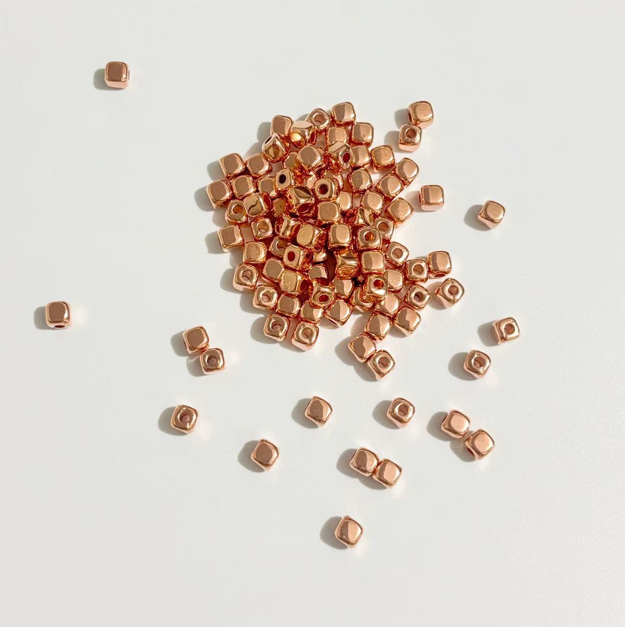 Electroplated CCB Cube Small Square Corner Bead Diy Handmade Beaded Bracelet Necklace Accessories Wholesale