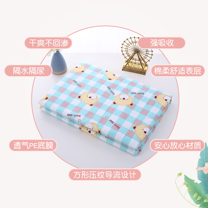 Diaphragm Mat Waterproof Washable Large Size Pure Cotton Bed Care Mat for Elderly Women Auntie Mat Adult Menstrual Mat