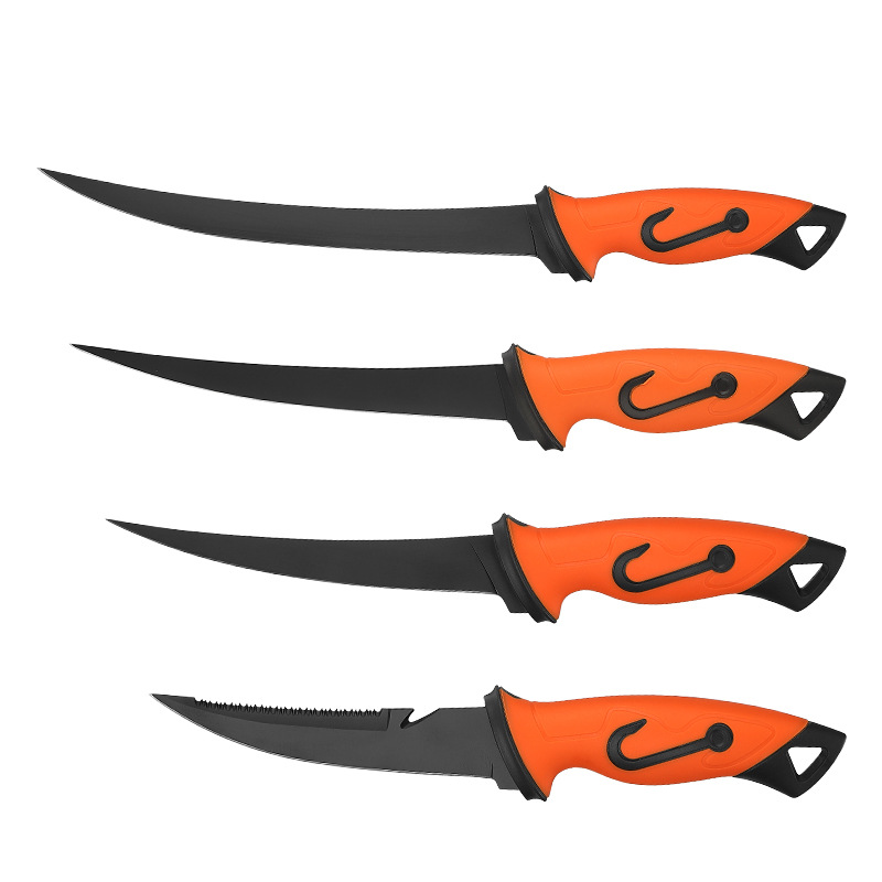 New High Hardness Fish Knife with Sheath Back Tooth Fish Knife Outdoor Fishing Tools Fish Killing Knife Camping Stainless Steel Fishing Knife