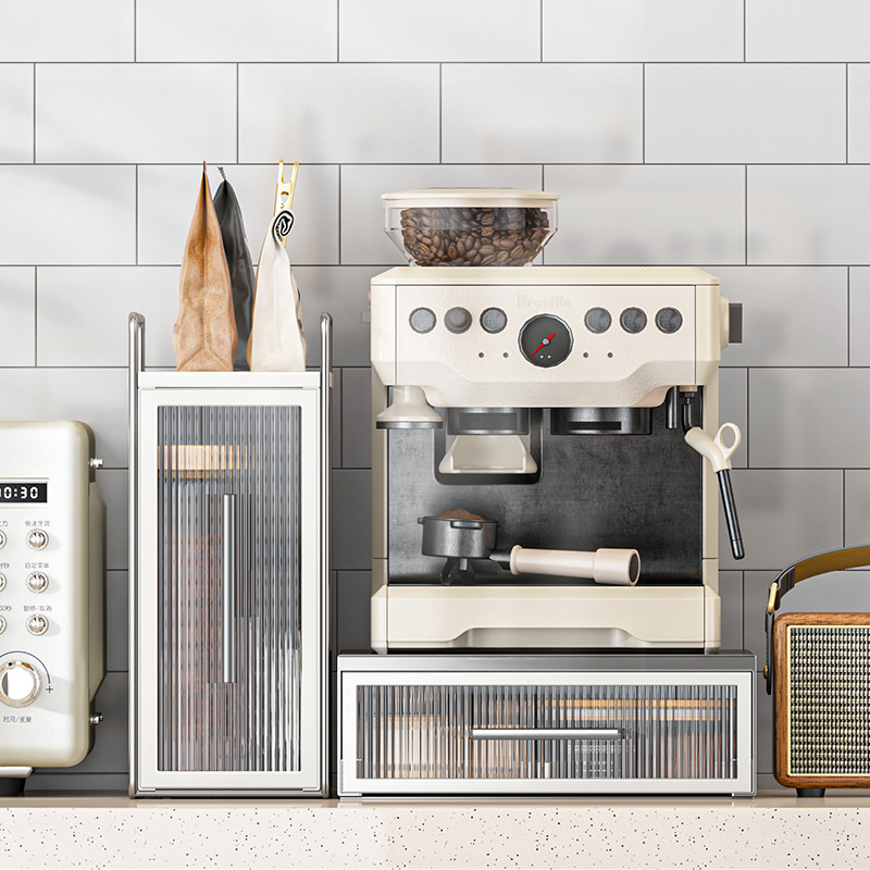 Capsule coffee display rack water bar ins style table tea bag storage box coffee machine base drawer storage rack