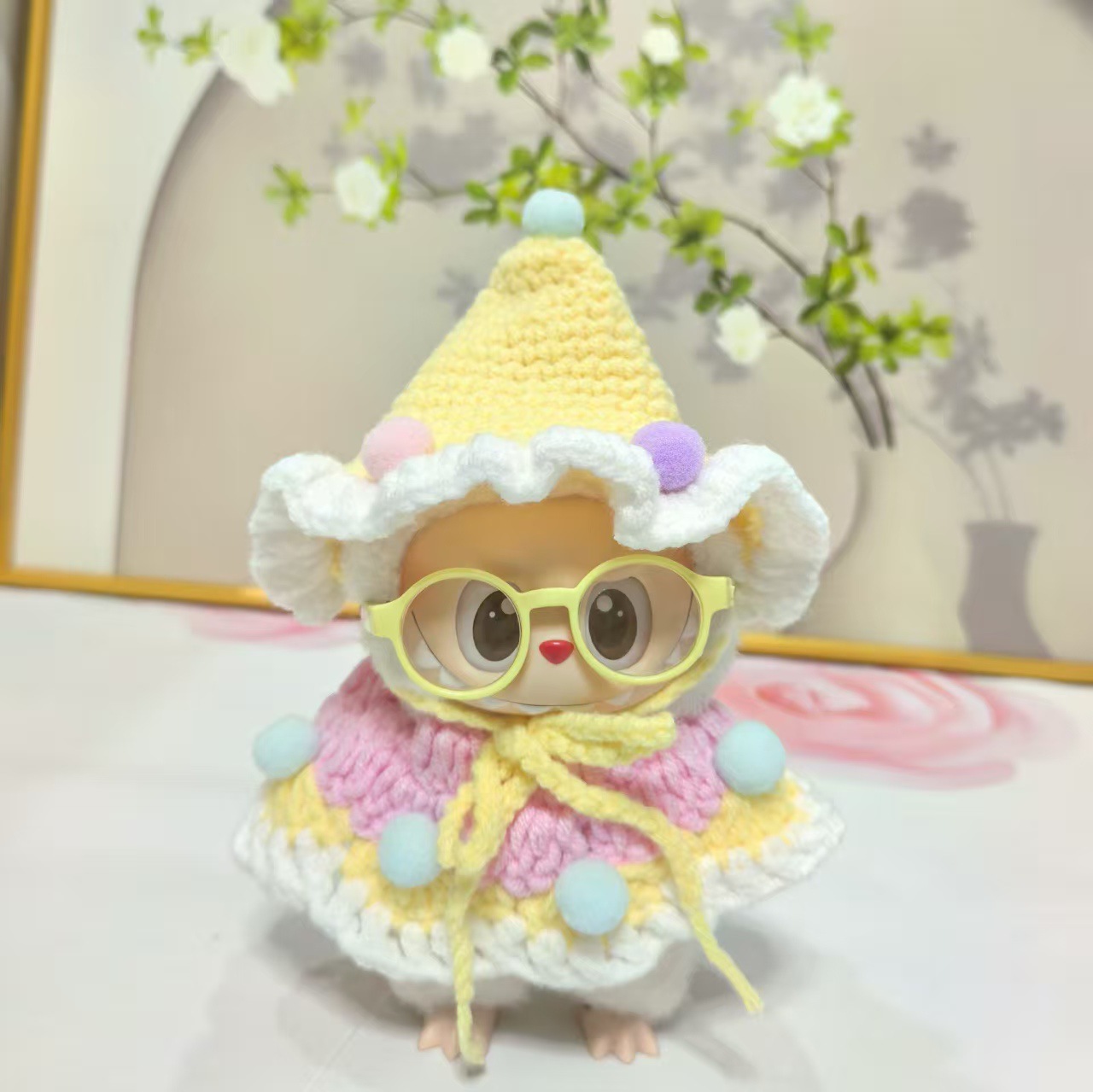 Purely Handmade 17cm Labubu Pendant Baby Clothes Labubu Maillard Sweater Suit Accessories Kidsren's Gifts