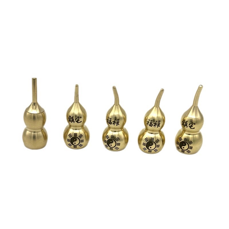 Pure brass gourd hollow copper gourd can be opened up and down hollow gourd Fu Lu Ankang real house factory wholesale