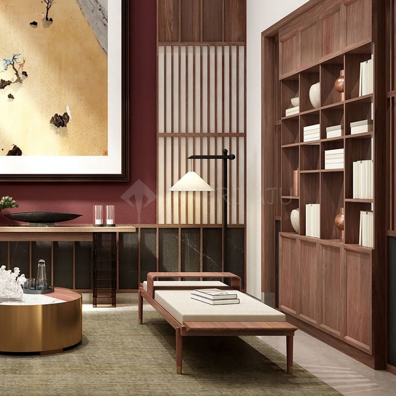 New Chinese Style Simple Atmospheric Solid Wood Living Room Sofa Stool Creative Removable Coffee Table Bench Bedroom Bed End Stool