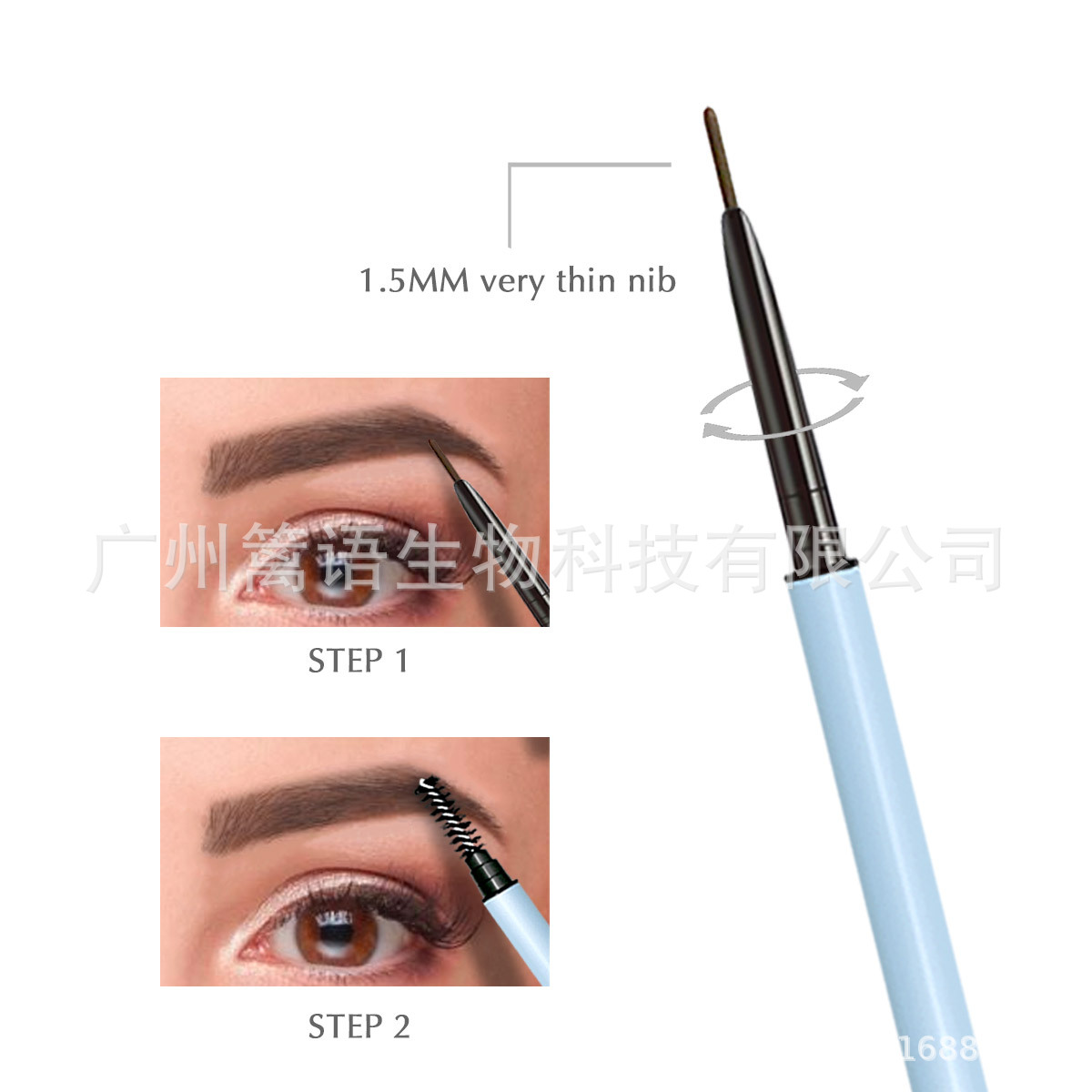 Cross-border exclusive for neutral logo-free extremely fine round eyebrow pencil 5-color double-headed dual-use foreign trade small batch Z wholesale