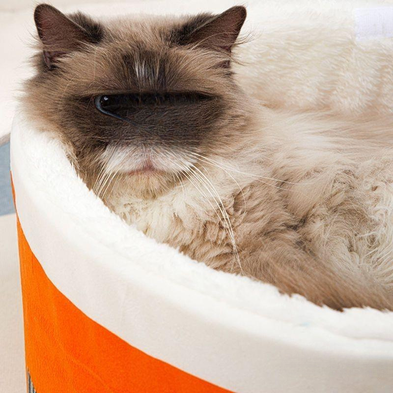 Internet Celebrity Instant Noodle Cat Nest Blue Cat Autumn and Winter Dog House Four-Season Warm Closed Cat Sleeping Pet Nest Free Shipping