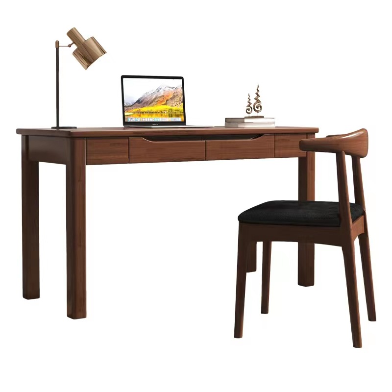 Nordic Solid Wood Desk and Chair Small Apartment Modern Simple Learning Writing Desk for Primary and Secondary School Students Bedroom Home Computer Desk