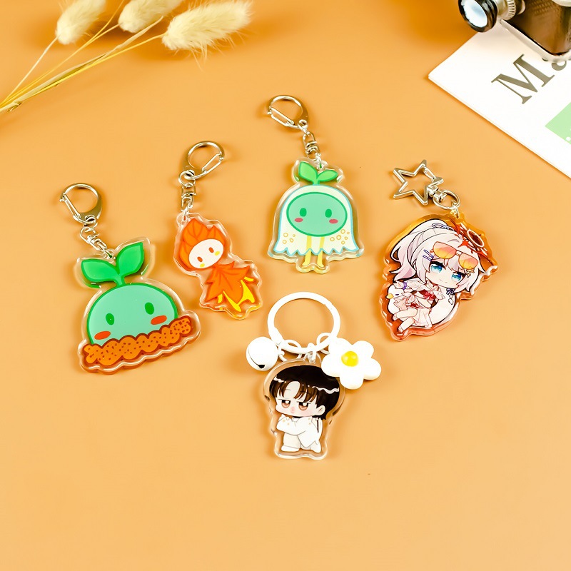 Creative Anime Cartoon Acrylic Desktop Rotating Card Stand Keychain Pendant Desktop Ornament Gift Wholesale