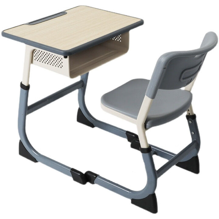 Student Desks and Chairs C-Type Thickeneded Adjustable Study Table Training Cram School Primary and Secondary School Students Plastic Steel University School