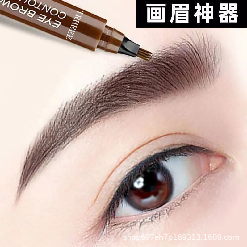 Четырехзубчатый карандаш для бровей, водостойкий, для новичков