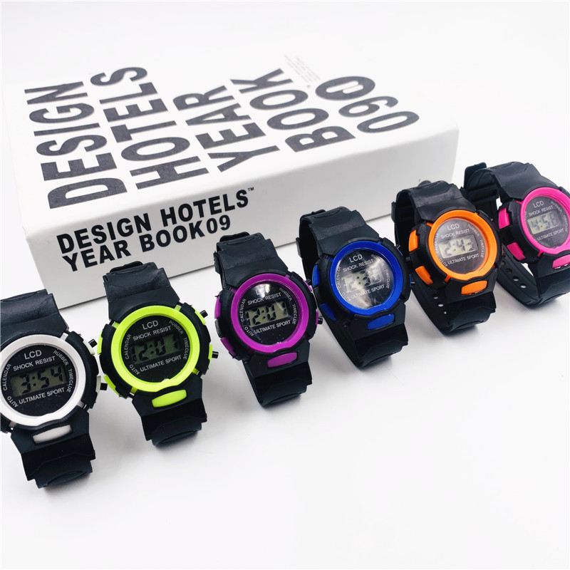 Factory Direct Sales Popular Cartoon Watch for Children Boys and Girls Black Color Circle Colorful Treasure Electronic Watch Cross-Border Hot Model