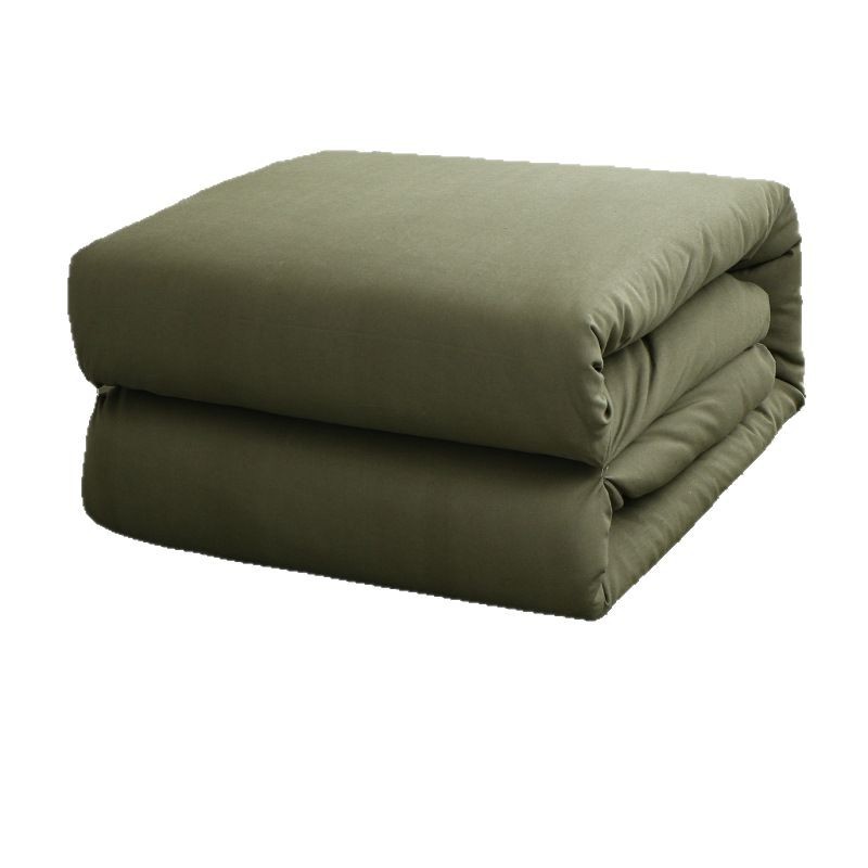 Quilt Manufacturer Dormitory Cotton Quilt Disaster Relief Emergency Hot Melt Quilt Custom Pure Cotton Quilt Army Green Single Quilt