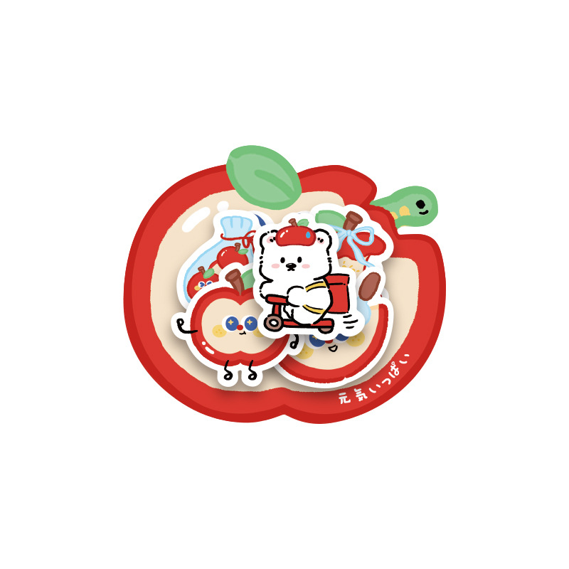 Apple Duoduo Sticker Pack Ins Style Handbook Sticker DIY Self-Adhesive Sticker Cartoon Mobile Phone Water Cup Decoration Paste