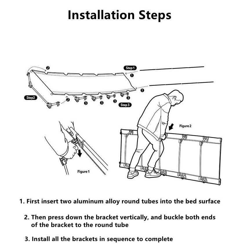 Outdoor Aluminum Alloy Folding Bed Detachable Lunch Break Bed Ultra Light Single Bed Camping Combination Camp Bed Folding Bed
