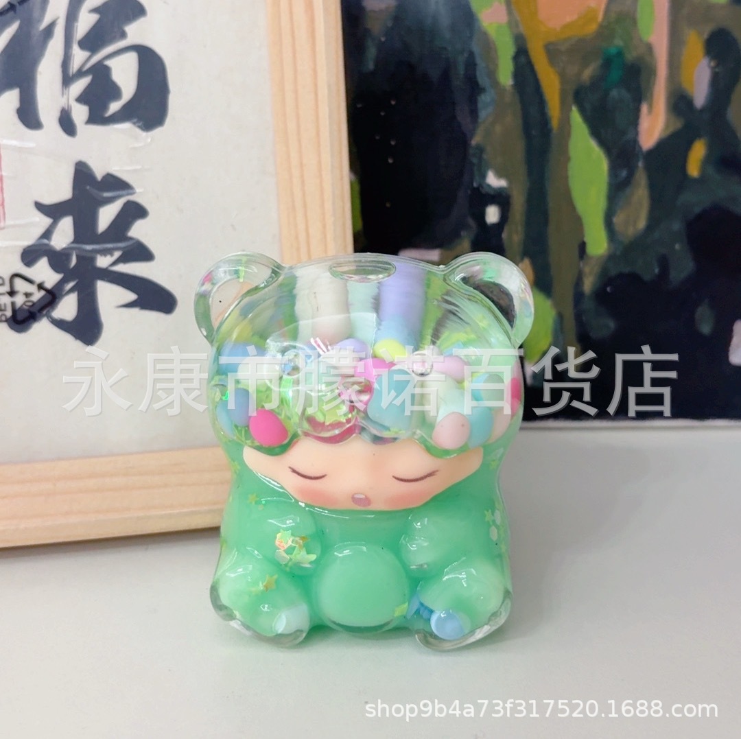 New Yunmeng quicksand ornaments dried flower large giant Yunmeng bear Macaron stereo desktop ornaments wholesale