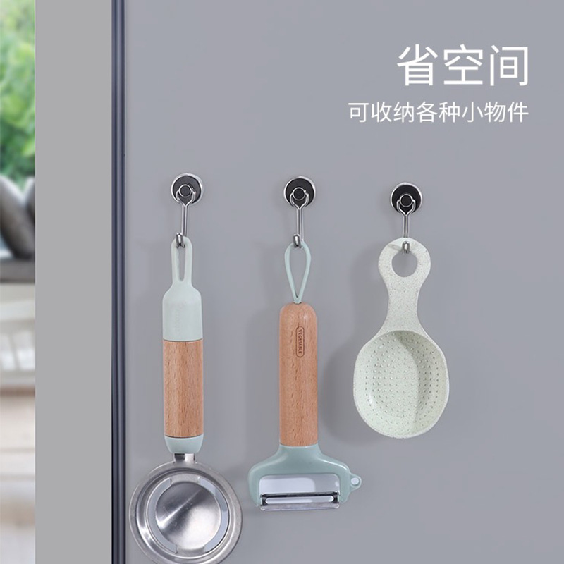 Cross-Border Magnetic Traceless Storage Magnets, Strong Metal Black Rotating Magnetic No-Drill Strong Magnetic Hooks