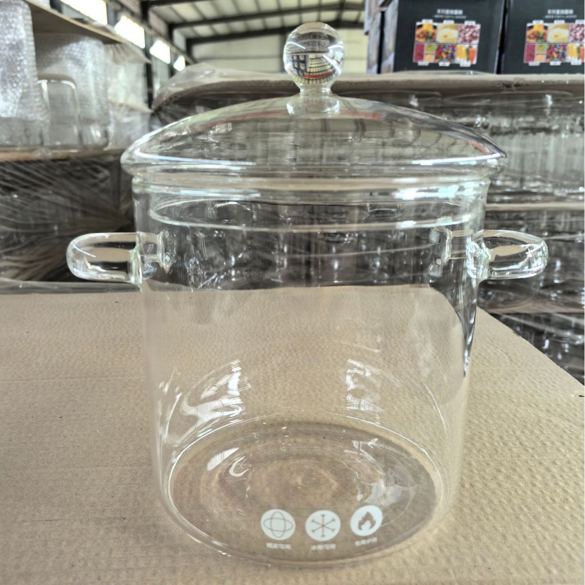 Non-Porous Lid Pure Dew Special Distillation Glass Pot Large Capacity High Borosilicate Distiller Pure Dew Double-Eared Insulated Glass Pot