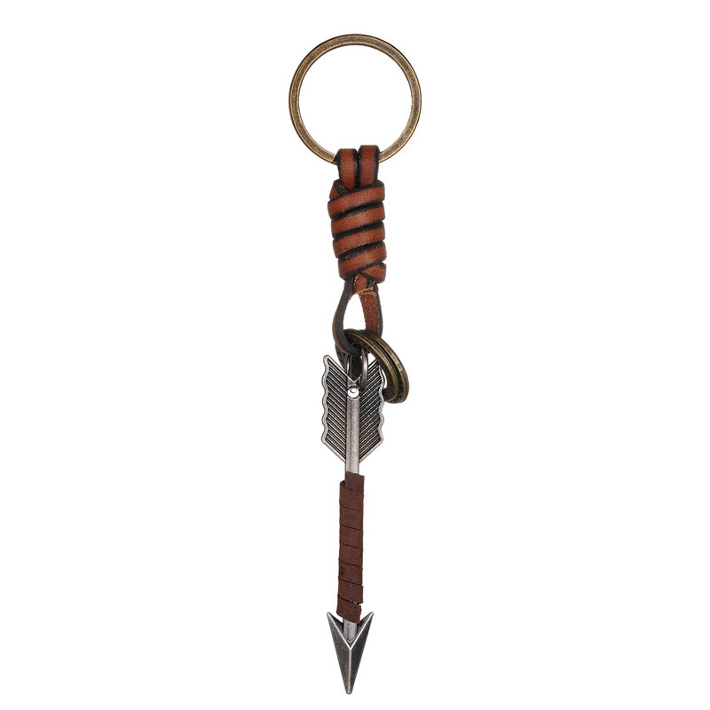 Wholesale bullet whistle arrow keychain leather key chain vintage ornaments gift pendant