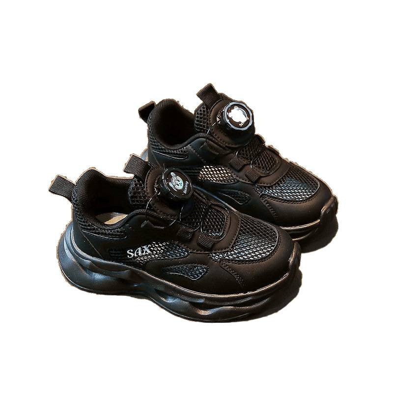 Children's Single Mesh Sports Shoes 25 Summer New Boys' Black Professional Running Shoes Girls' Mesh Shoes School Performance Shoes