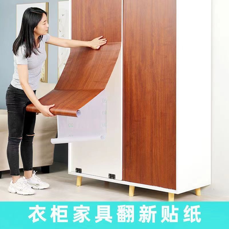 Table Old Furniture Refurbished Sticker Moisture-proof Thickened Wood Grain Sticker Desktop Cabinet Wardrobe Door Waterproof from Zhao Zhizheng
