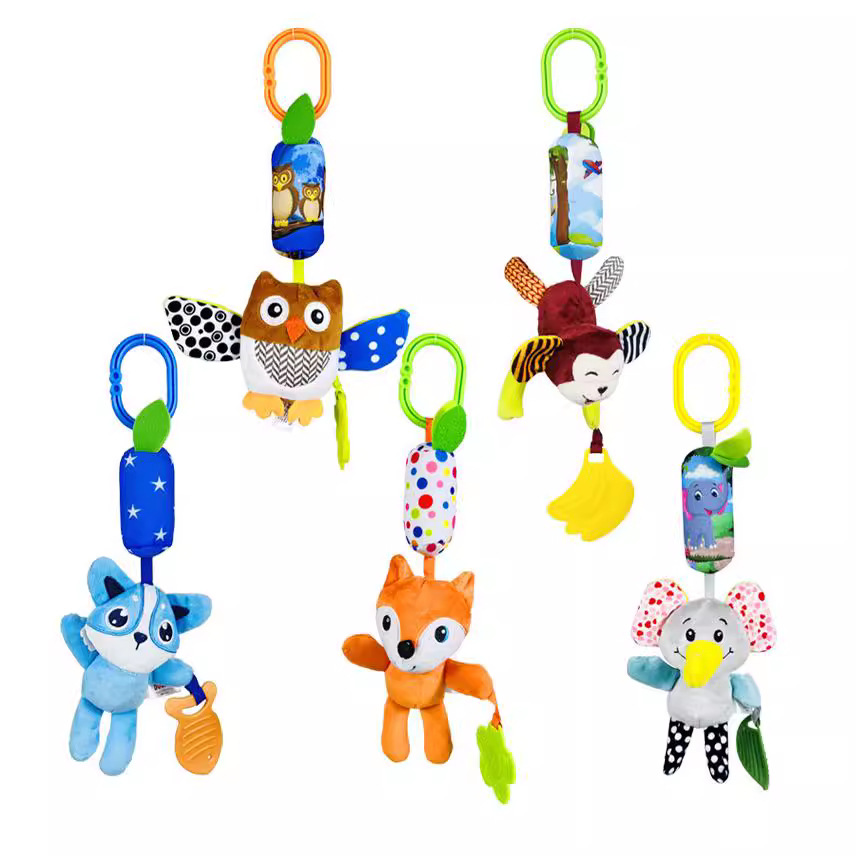Skk Baby Wind Chime Toy Stroller Pendant Cartoon Animal Wind Chime Bed Hanging Bell Teether Car Hanging Plush Toy