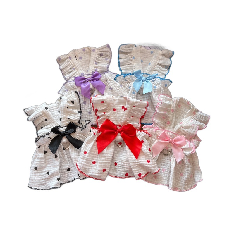 Pet Dress Supplies Clothes Spring and Summer Dog Cat Teddy Bitter Bear Bo Mei Puppet Cat Love Cotton Cloth