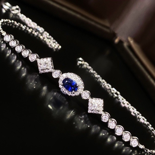 18K Gold Inlaid Tennis Bracelet Emerald Bracelet Ruby ​​Sapphire Diamond Bracelet Girlfriend Gift Birthday Gift