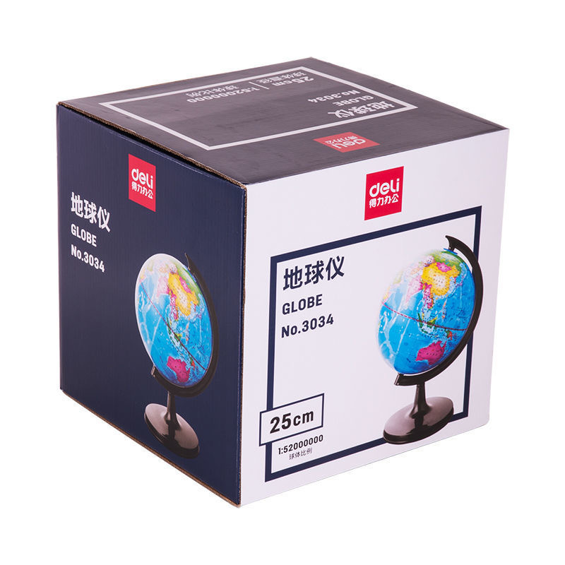 Deli Stationery 3034 Kidsren's Teaching Version Primary and Secondary School Students Large High-Definition Chinese Map Globe for Learning
