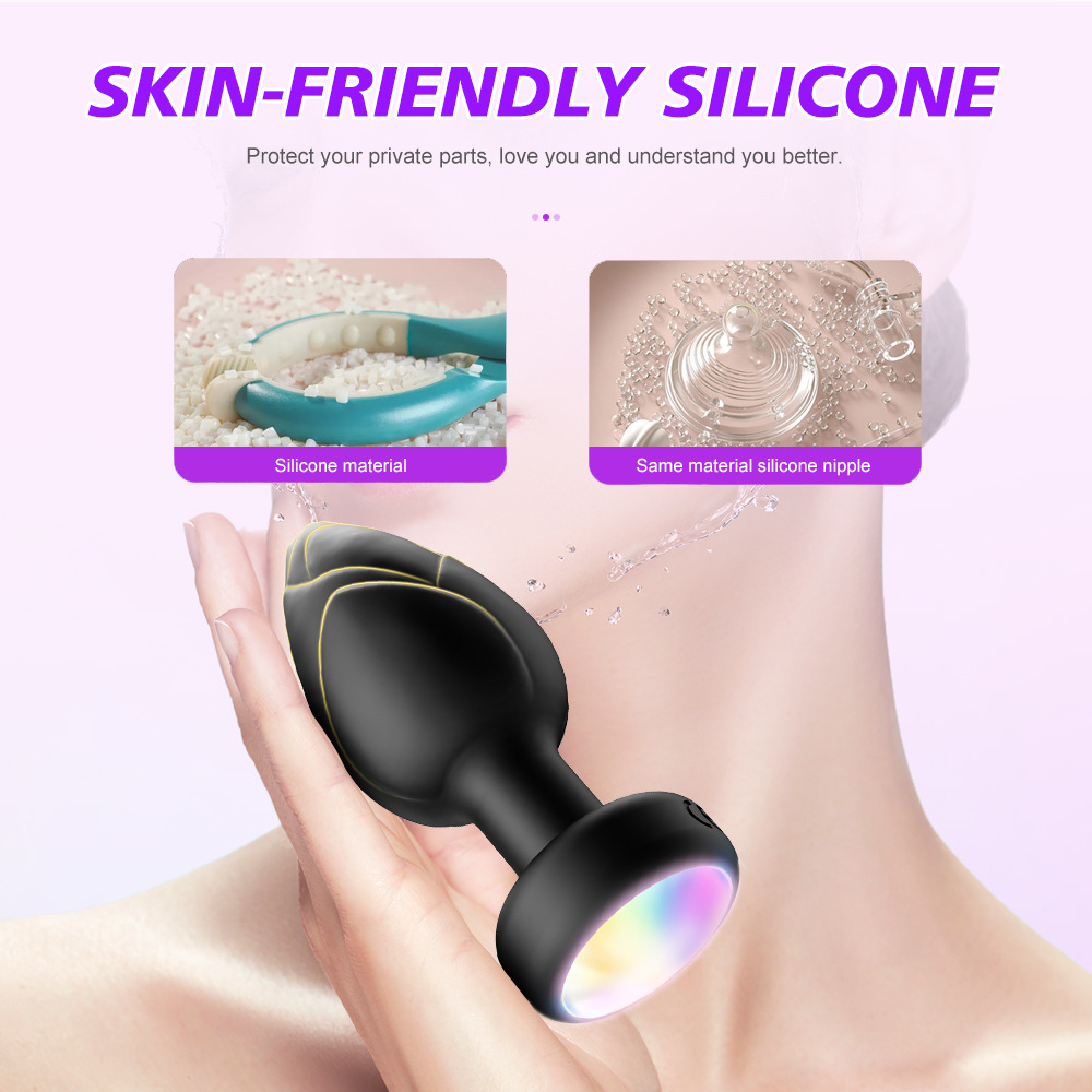 Adult supplies wholesale wireless luminous remote control anal plug vibration masturbation silicone anal plug for men and women sex toys