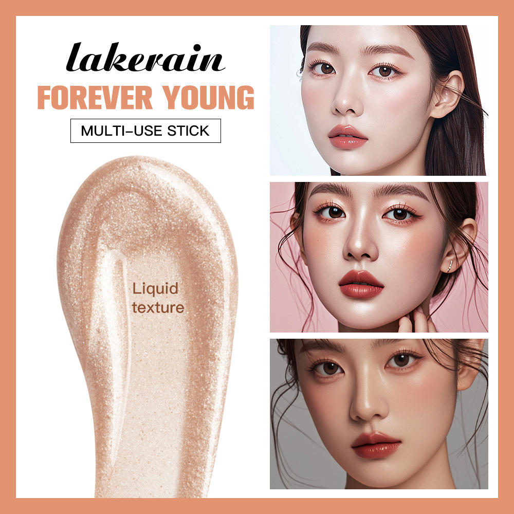 Lakerain High-Gloss Contouring Pen Sponge Head Pearlescent Fine Glitter Beauty Stick