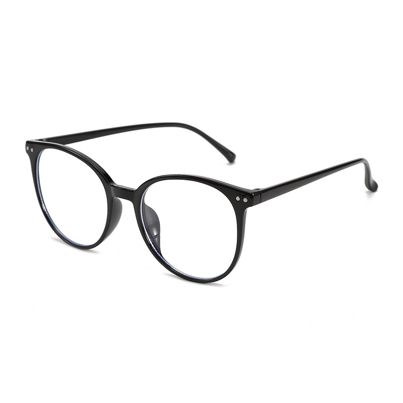 191 Transparent Round Frame Anti-Blue Light Flat Mirror Fashionable Men's and Women's Casual Student Frame Myopia Glasses Frame PC