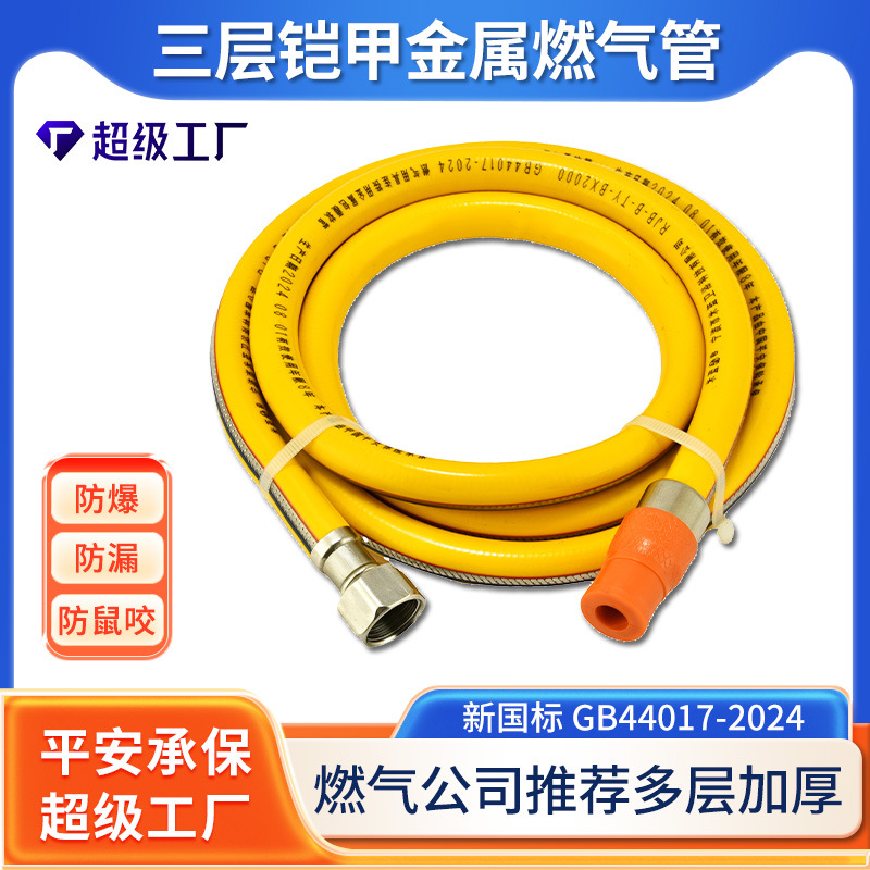 Индивидуальная газовая труба с одним винтом и одной вилкой, трехслойная металлическая труба для сжиженного газа, новая национальная стандартизация 44017-2024
