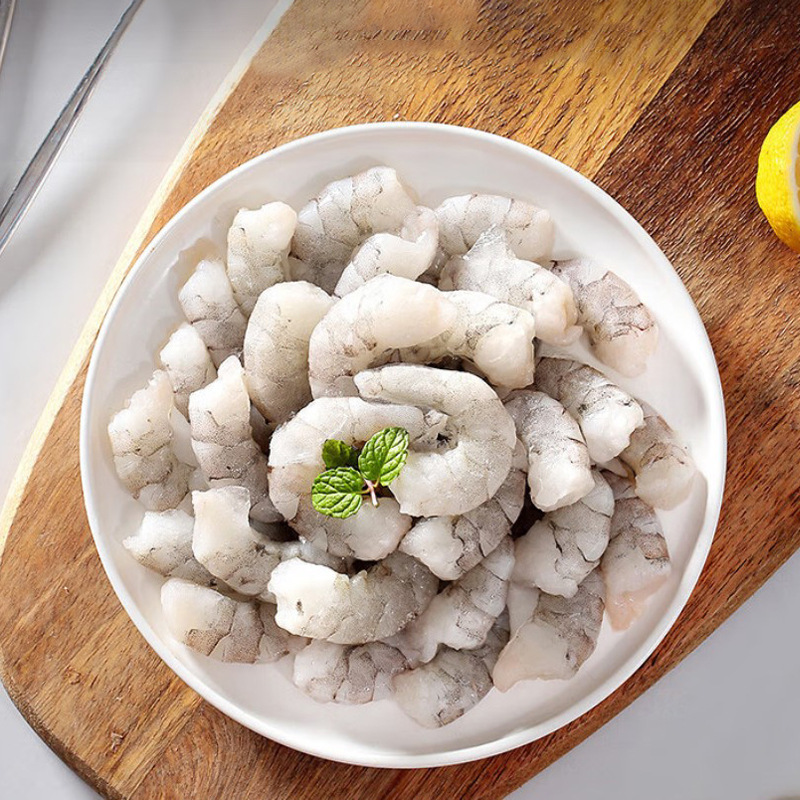 Fresh Quick-Frozen Shrimp, Hand-Peeled Green Shrimp, Shrimp Line Removal, Dry Ice, Extra Large Shrimp Meat, Commercial Semi-Finished Seafood Wholesale