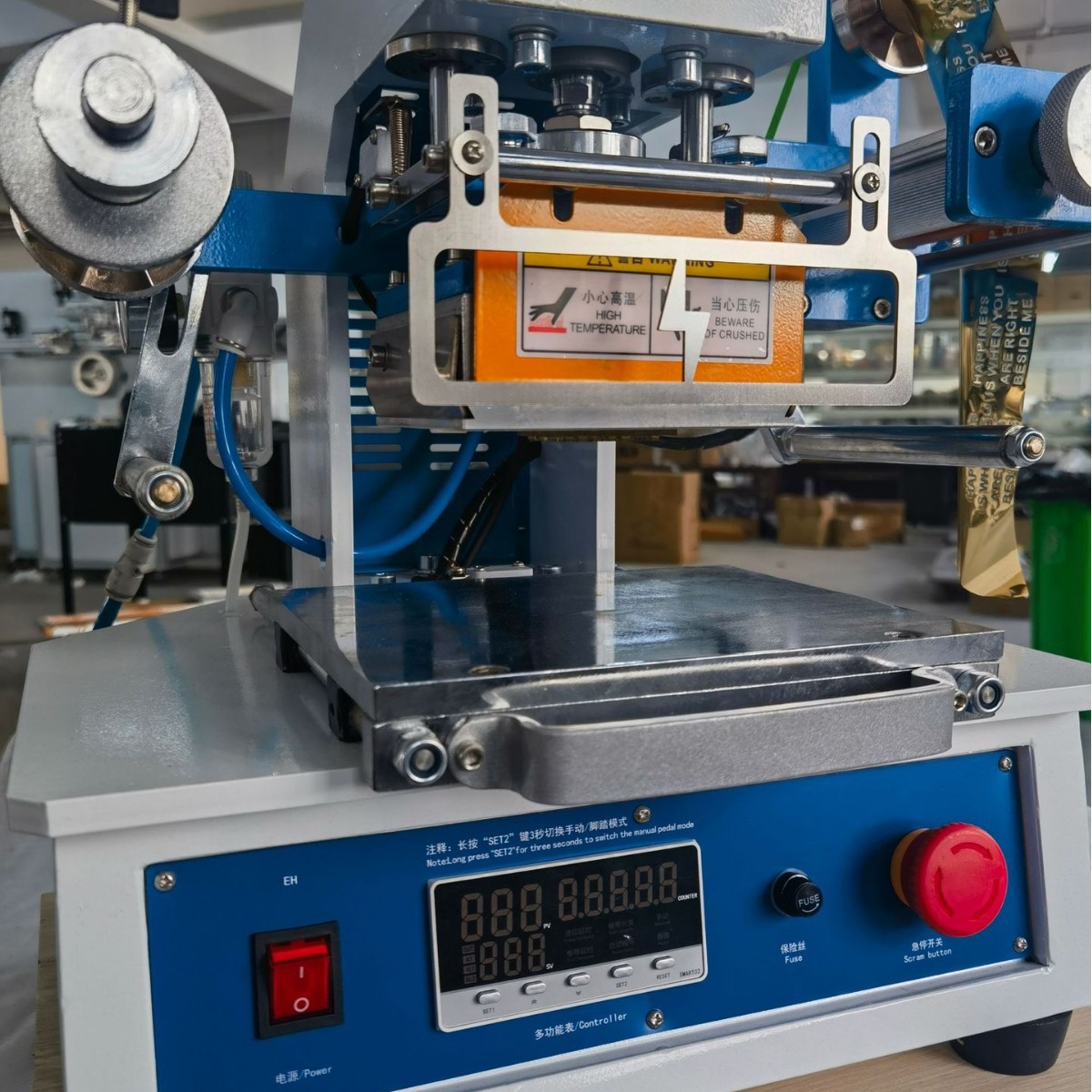 Pneumatic Hot Stamping Machine with Embossed Safety Design, Hot Stamping Machine for Crafts, Direct Sales from Manufacturer, Mold