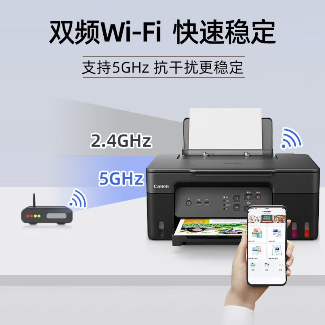 Canon G3830 Large Capacity Refillable Colorful Multi-Function Wireless All-In-One Machine Printing, Copying and Scanning Printer
