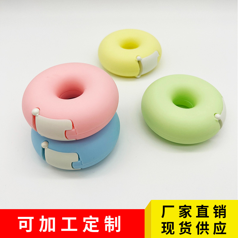 Donut Love Tape Holder Creative Cartoon Stationery Portable Cute Donut Invisible Cutter Cross-Border Hot Style