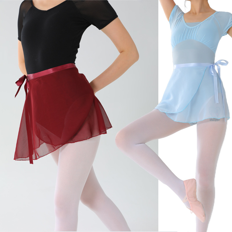 Ballet Practice Dress Dance Chiffon Dress Adult One-Piece Skirt Lace-Up Color Girl's Dance Practice Dress