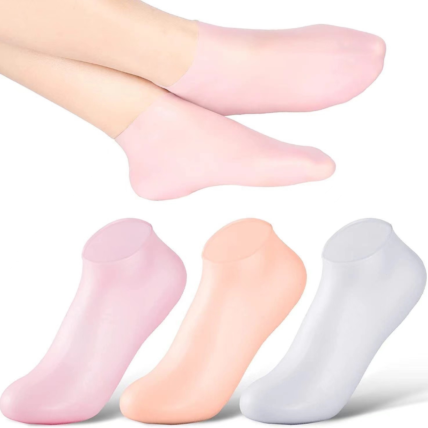 Silicone Foot Cover Waterproof Protective Cover Moisturizing White Heel Anti-Cracking Foot Cover Dead Skin Callous Foot Cover