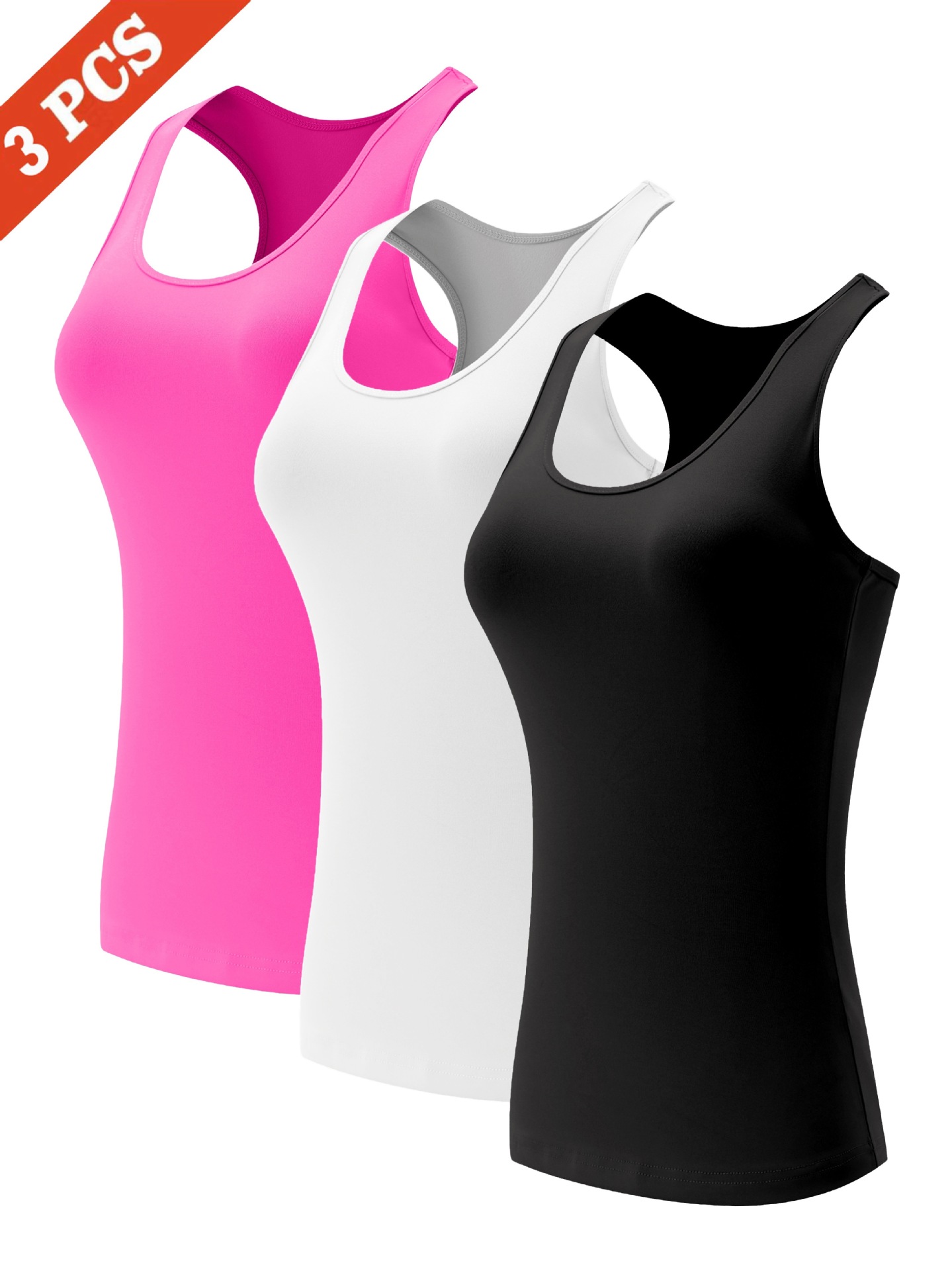 [Breathable Blend] Women's Racerback Workout Tank Tops -3Pc