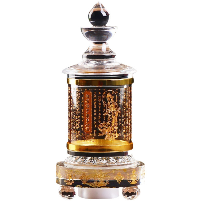 Crystal Stupa Ornament, All Tathagata's Hearts, Secret Treasure Box Seal Tower, Great Compassion Mantra Tower, Containing Relics